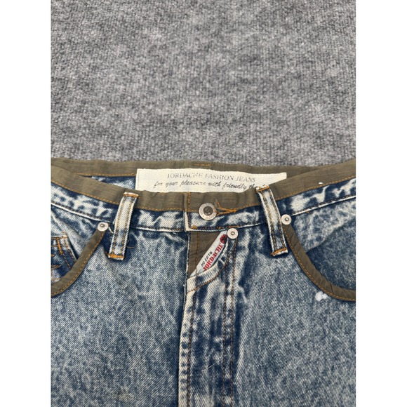 Vintage Jordache Acid Wash Jeans Women 32 High Rise Straight Leg Blue Denim 80s - Picture 2 of 12